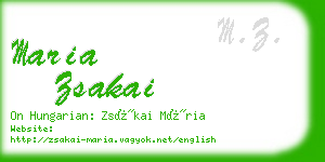 maria zsakai business card